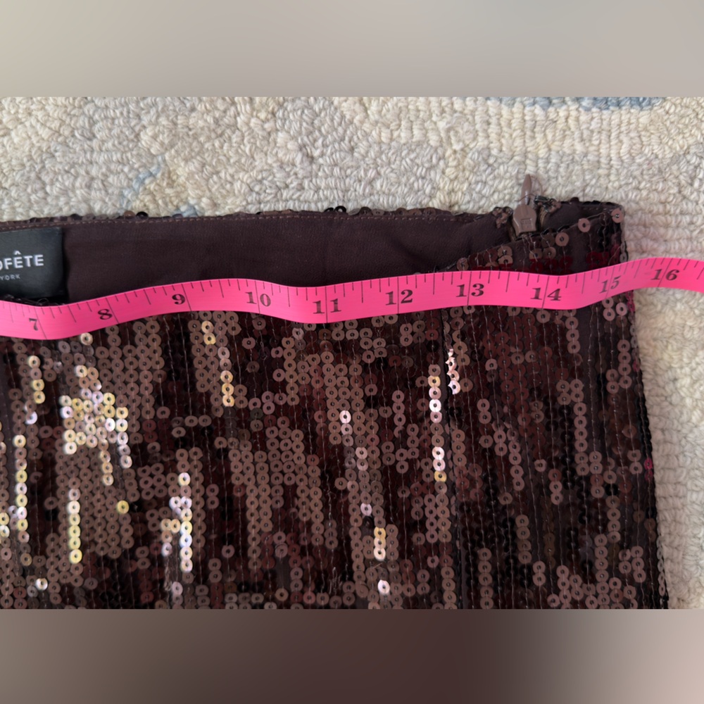Retrofete Brown Sequin Savannah High Slit Maxi Skirt Size Medium. - Picture 2 of 7